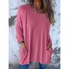 IHUASU Women's Fashion Casual Long Sleeve Autumn Winter O-Neck Blouses & Shirts Elegant