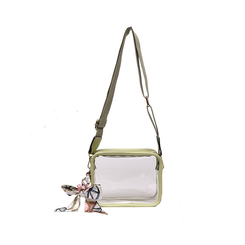 Women Fashion Transparent Crossbody Mini Square Purse Girls Ladies Decorative Small Clear PVC Phone Stadium Approved Sling Bag