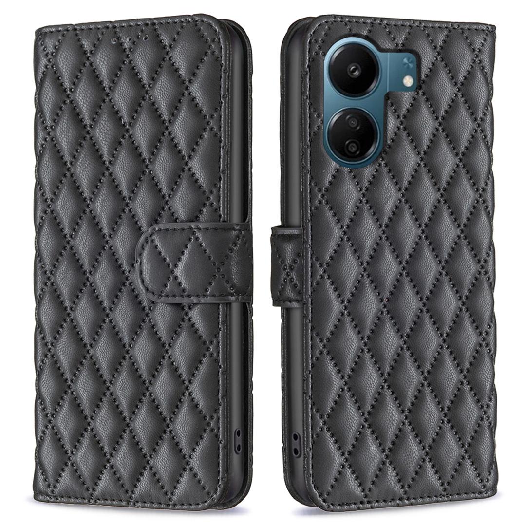 

BINFEN COLOR BF Style-14 For Xiaomi Redmi 13C 4G/13C 5G/13R 5G/Poco M6 5G/Poco C65 4G Case Stand Leather Cover with Wallet Black