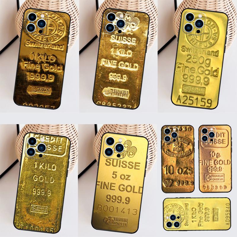 Switzerland Fine Gold Case For Samsung Galaxy S25 S26 Ultra S20 S21 S22 S23 S24 S10 Plus S25 FE Back Cover Shell