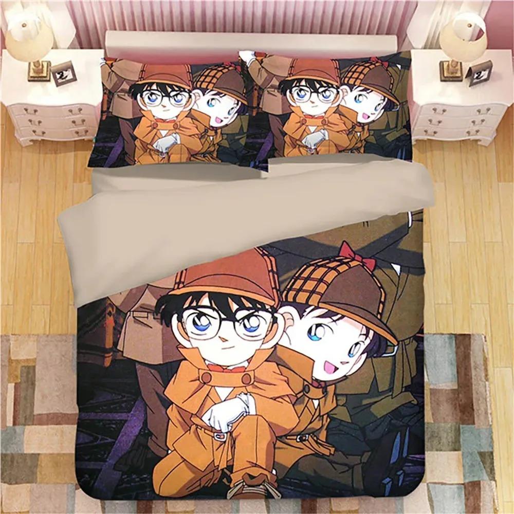 

Anime Detective Conan Shinichi Bedding Set Boys Girls Twin Queen Size Duvet Cover Pillowcase Bed Boys Adult Home Textileextile EU single(135x200cm)