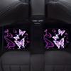 4pcs Purple And White Non-Slip All-Weather Butterfly Car Floor Mats For Front And Rear Seats - Stylish Auto Interior Decoration