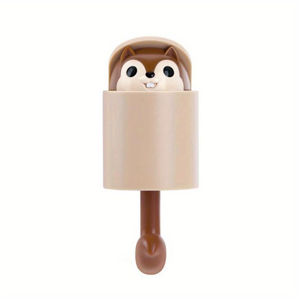 Creative Home Decor Cartoon Animal Squirrel Head Hiding Storage Bathroom Kitchen Hanging Hook Pasting Wall Hooks