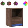 VidaXL Bedside Cabinet and LED Lights Brown Oak Engineered Wood, Side Table, Bedside Cabinet, Side Table for 852031