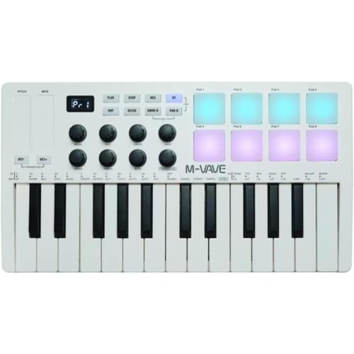 Brfveob 25-Key USB Controller Mini Keyboard with Velocity Sensitivity, Compact, Music Production Gift for Elementary School Music Lovers and Beginners