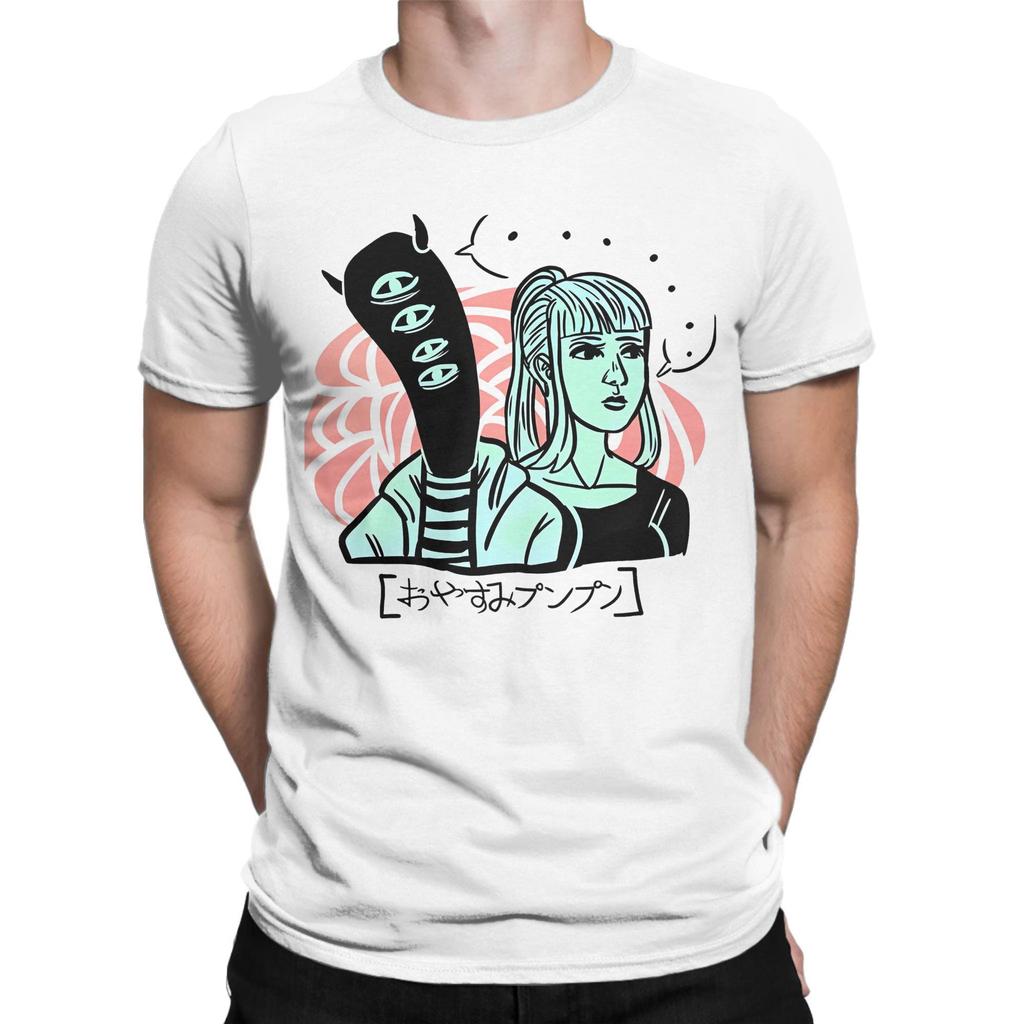 Unisex Women TShirt Oyasumi Goodnight Punpun Pocket Pure Cotton Tee Shirt Short Sleeve Aiko Tanaka Anime T Shirts Clothing Summer