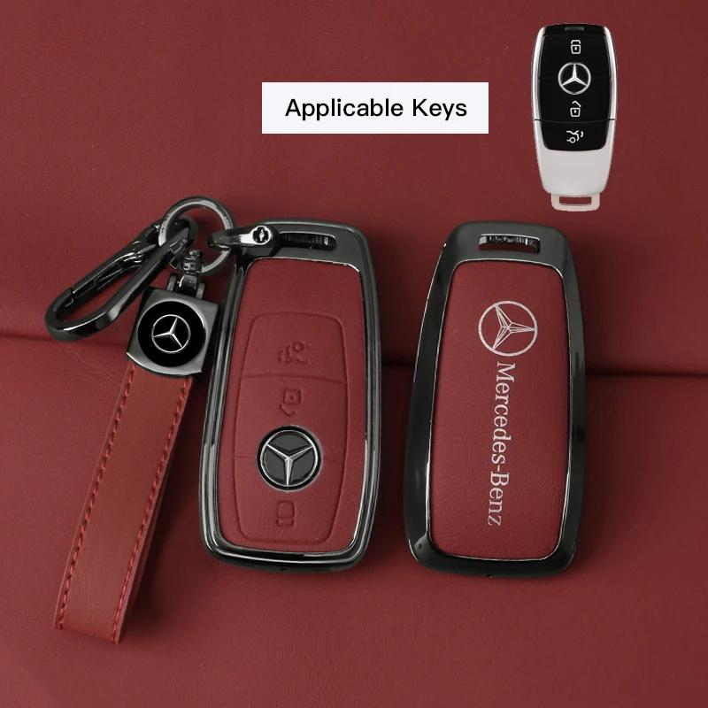 GLC GLB Kožené Pouzdro na Klíč od Auta Kompletní Ochranný Kryt Skořepina Držák Pro Mercedes Benz AMG W204 W205 W203 W210 W211 W212 W124 W126 W