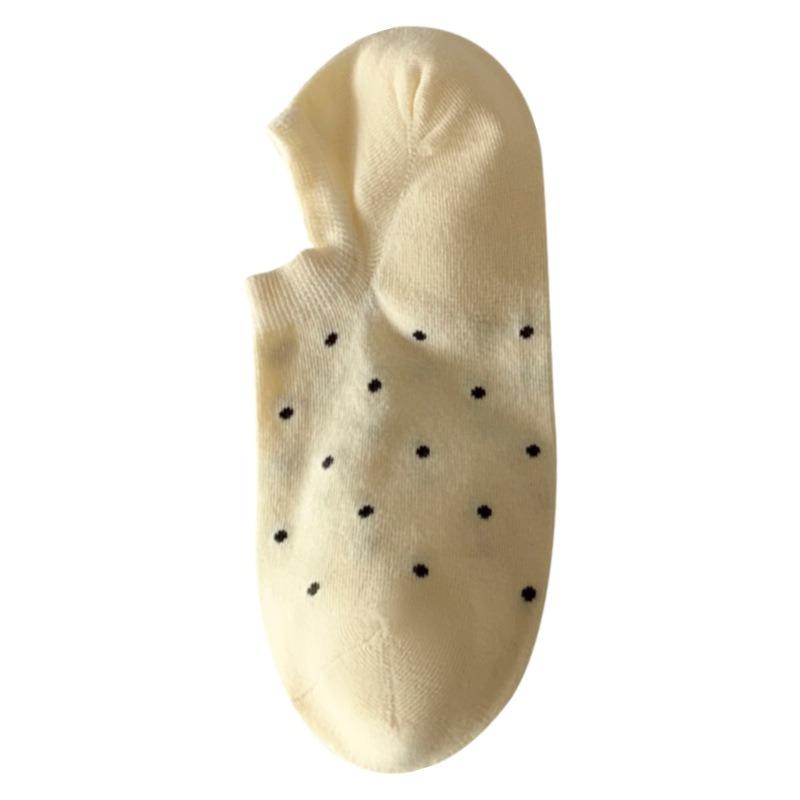 5 Pairs of Female Spring and Summer Light Mouth Solid Color Polka Dot Can Not Fall Off The Invisible Socks