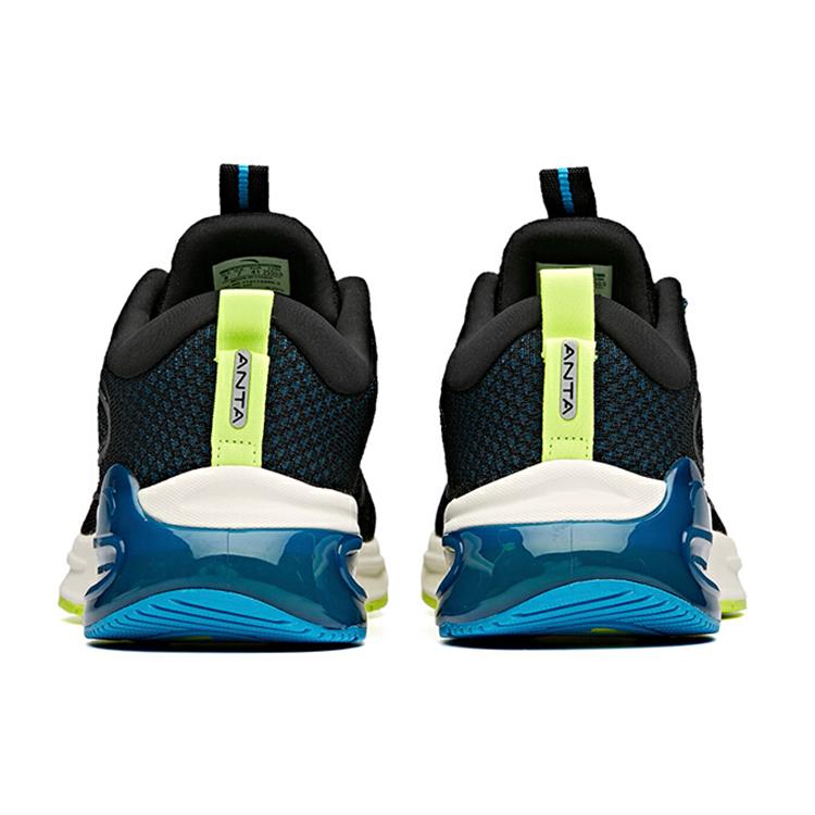 Anta Tron 1.0 Shock Absorbers Slip Resistant Abrasion Resistant Breathable Low Top Running Shoes Men's Black Blue 112115586-3