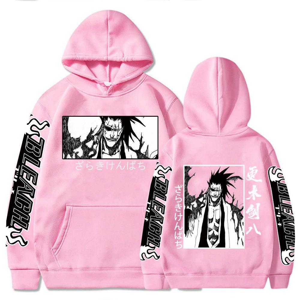 Hot Japanese Anime Bleach Mikiny Y2K Men Zaraki Kenpachi Grafické mikiny plus velikosti Funny Harajuku Cartoon Pulovers Muž