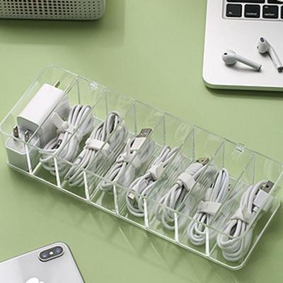 Portable Compartment Storage Box Transparent Multi-functional Stationery Finishing Box Dustproof Plastic Sticky Note Sorting Box
