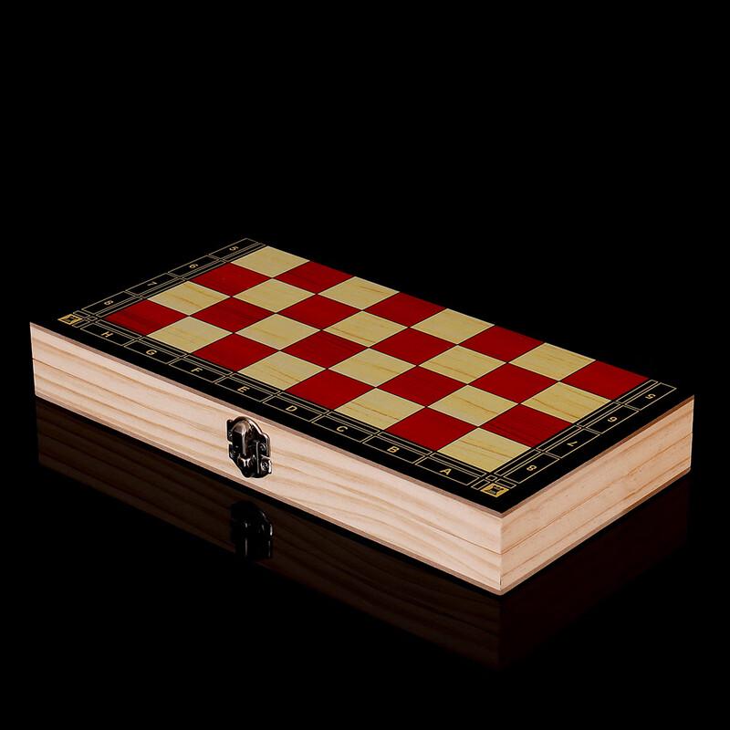 Brangdy Wooden 3-in-1 Chess & Board Game Set
