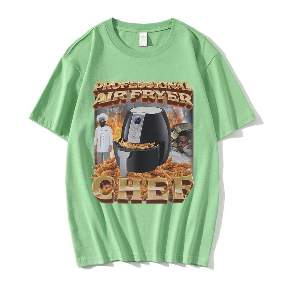 

Professional Air Fryer Chef Meme Graphic T-Shirt Men Women Fashion Hip Hop T-shirts Cotton Casual Oversized T Shirts Streetwear 4XL