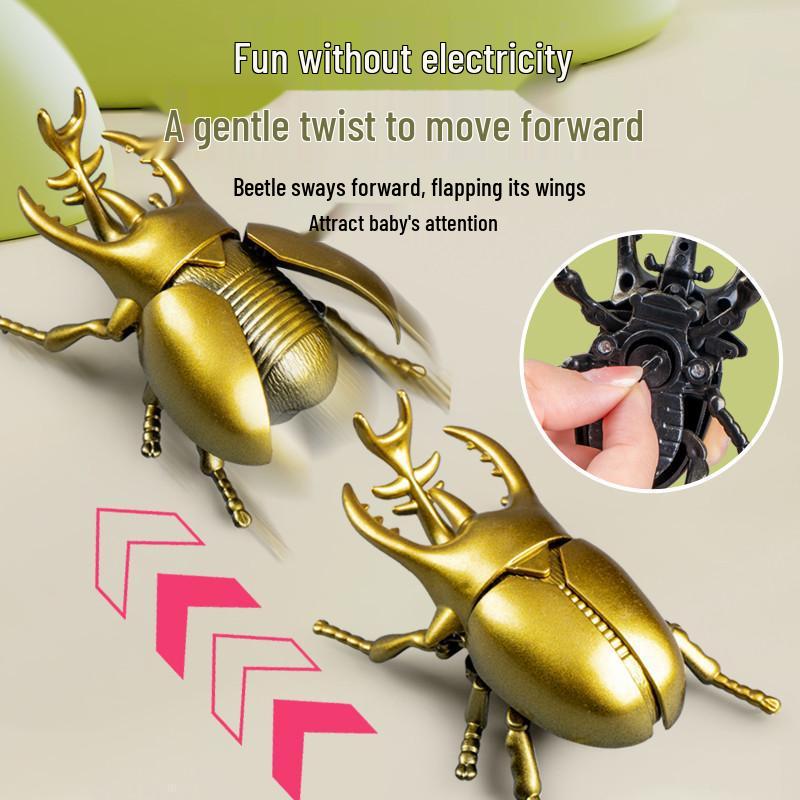 Creative Wind-Up Clockwork Beetle Toy: Crawling Prank Insect Model for Kids