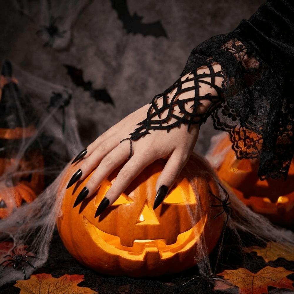 Double-sided Spider Web Bracelet Velvet Adjustable Hand Chain Gothic Bracelet Music Festival