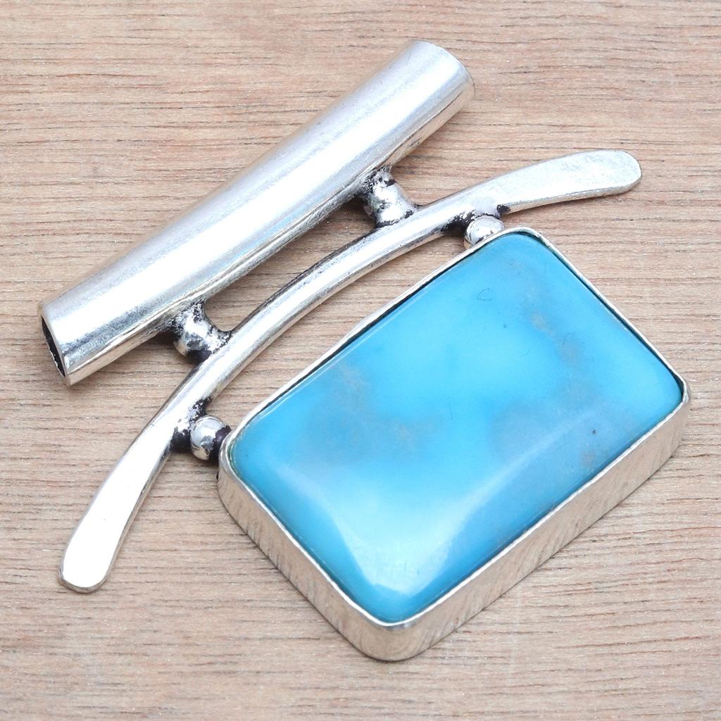 Fluorite Gemstone Handmade Women's Unisex Silver Jewelry Pendant 1.75