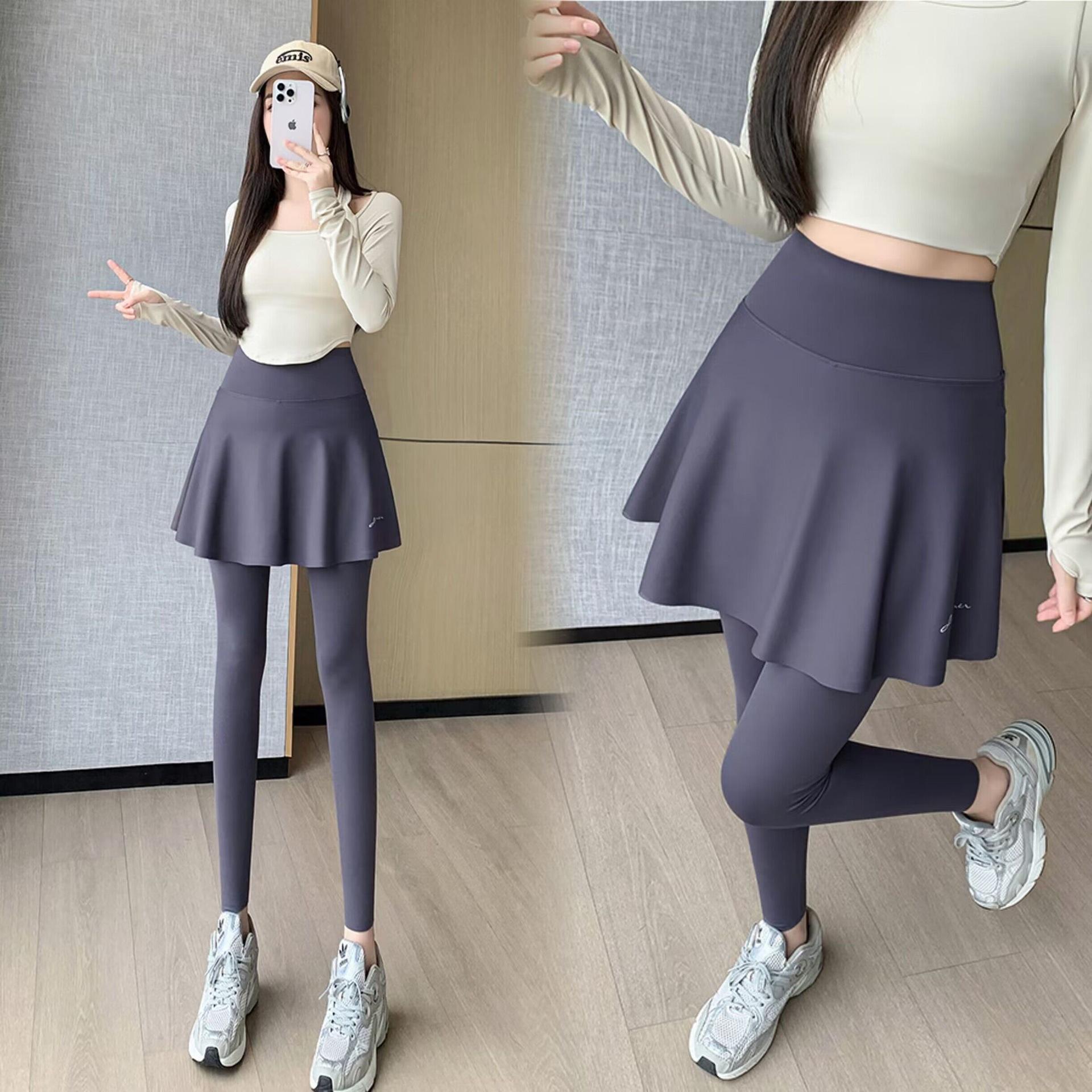 

Женские кюлоты-комбинезон из двух частей, тонкие с высокой талией, для весны и осени, для бега, фитнеса, йоги Барби XL [130-80kg]