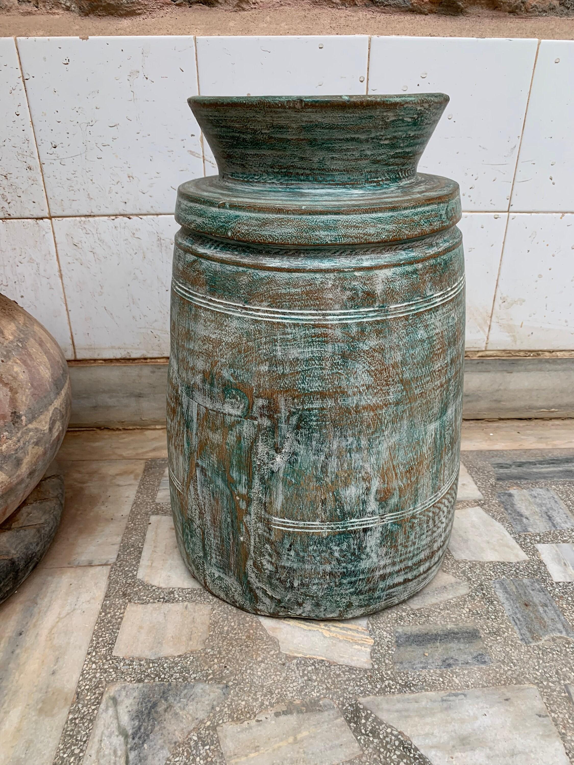 

Handmade Rustic Wooden Planter: Indian Center Decor, Antique Flower Vase 16” X 8” X 24” (l x w x h) разноцветный