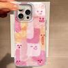 Case For iPhone 16 15 13 Plus Pro Max 7 14 Pro 5G Phone Cover Pink Grid Pattern For iPhone 16e Protective Silicone TPU Back Bags