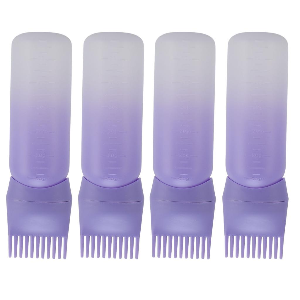 4pcs Root Comb Applicator Bottle Hair Oil Applicator Bottle Applicator Brush with Graduated Scale