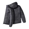 Men Winter Cotton Coat Hooded Long Sleeve Solid Color Lightweight Cotton Jacket with Pockets Cold Weather Outerwear