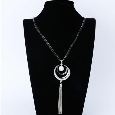 Women'S Alloy Tassel Long Jewelry Vintage Simple Necklace Pendant Sweater Chain