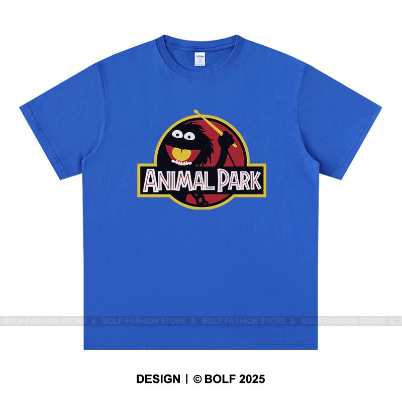 Animal Park Men's T-Shirt 100% Cotton Oversized Wildlife Graphic Tees for Men Jungle Adventure Nature Lover Top