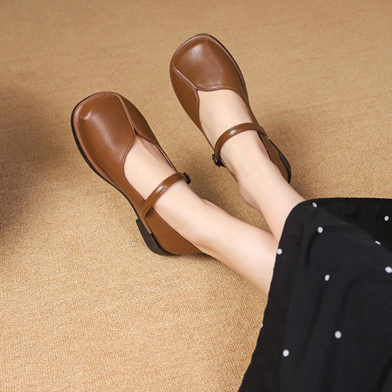 Flat Black Shoes for Women Square Toe Clogs Platform British Style Oxfords Summer New Creepers Preppy Leather Mary Janes