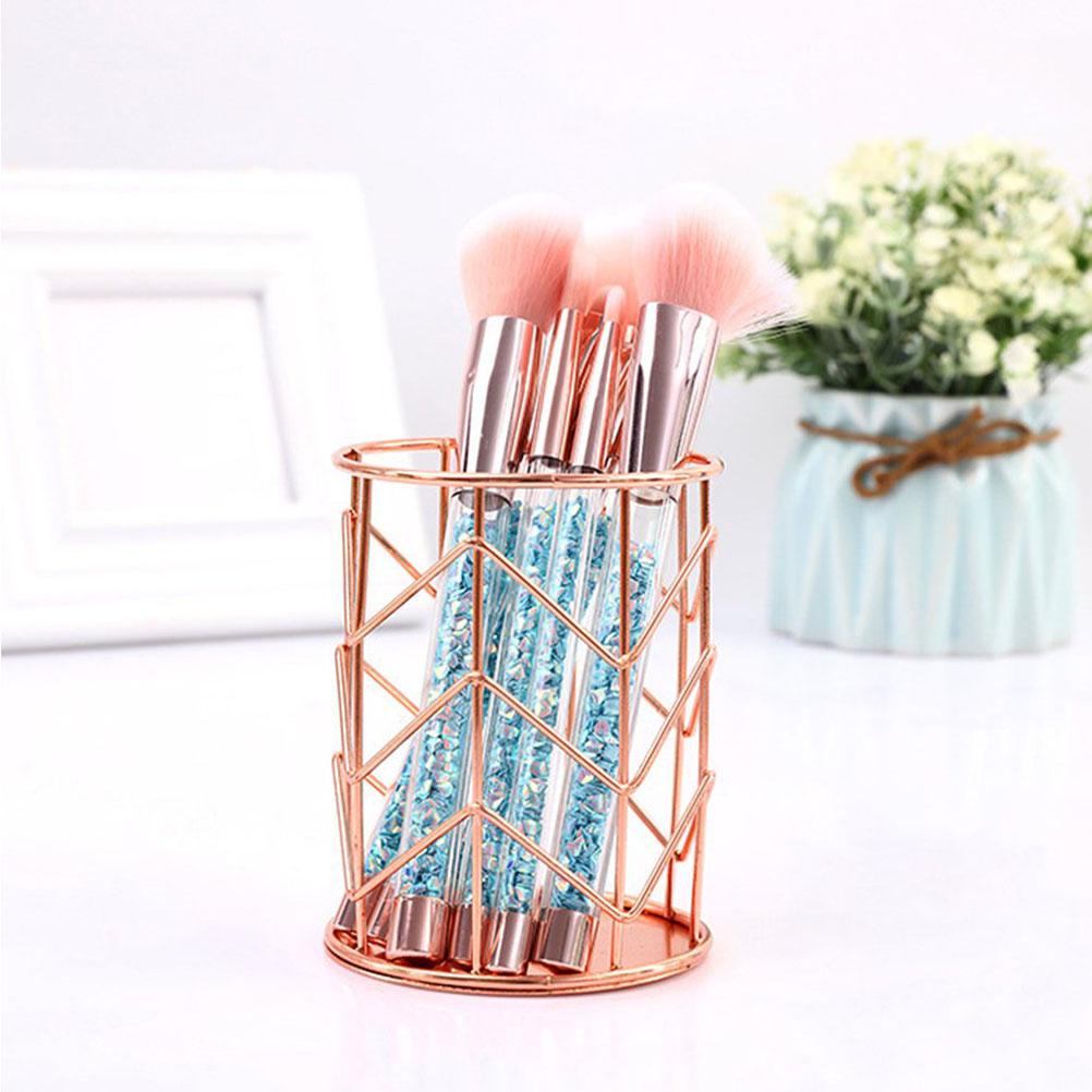 Wire Metal Makeup Brush Pot Pen Holder Hollow Organizer Decoration