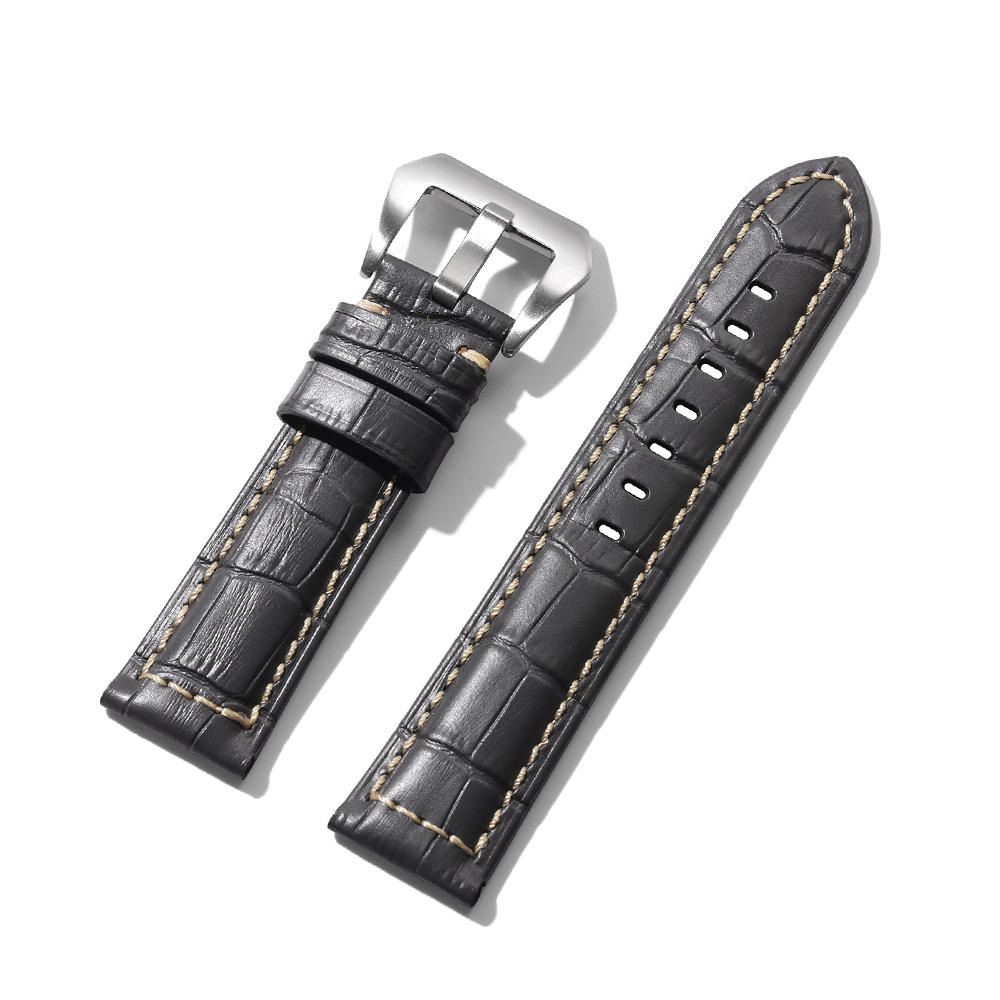 High Quality Genuine Leather Watch Strap 20mm 22mm 24mm 26mm Men Watchband Black Brown Blue Cowhide Leather Wristband Matte Belt