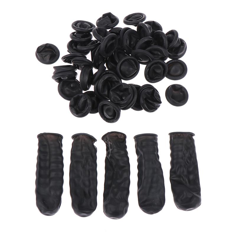 100Pcs Disposable Fingertips Protector Gloves Natural Rubber Non-Slips Anti-Static Latex Finger Cots Fingertips Durable Tool