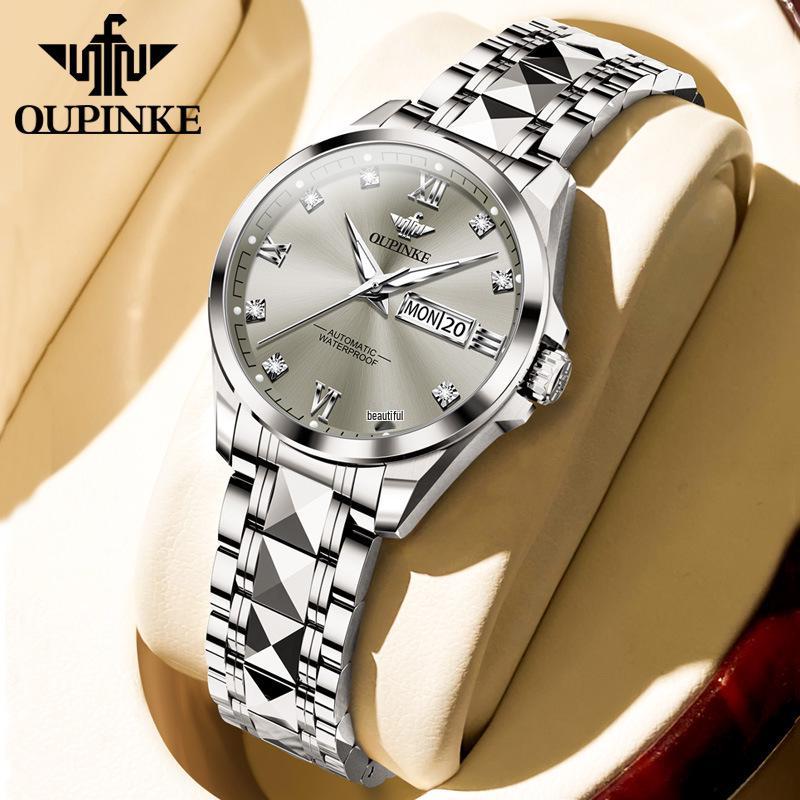 

Женские светящиеся водонепроницаемые автоматические механические часы Oupinke