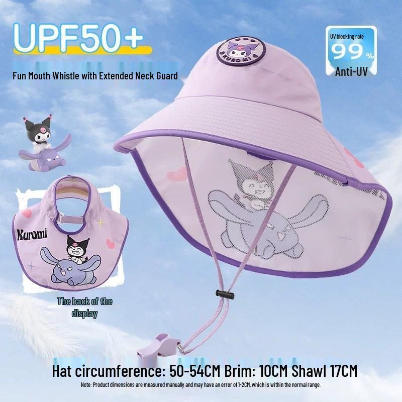 Children's Summer Sun Protection Hat with Face Shield and Wide Brim