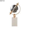 Gold-plated Globe Shape Crystal Ball Statue Marble Base Crafts Sculpture Desk Decoration Ornaments Room Aesthetics Decor Artwork