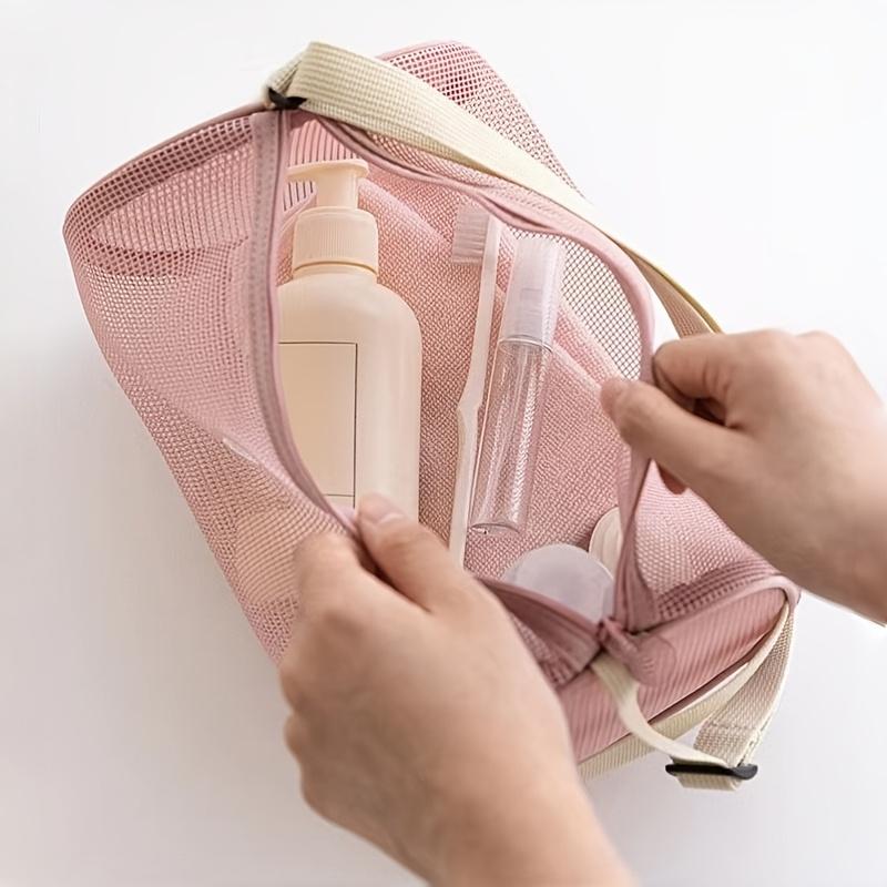 2-Pack Mesh Transparent Toiletry Bag, Cute and Spacious Cylindrical Shoulder/Crossbody Bag for Swimming and Fitness