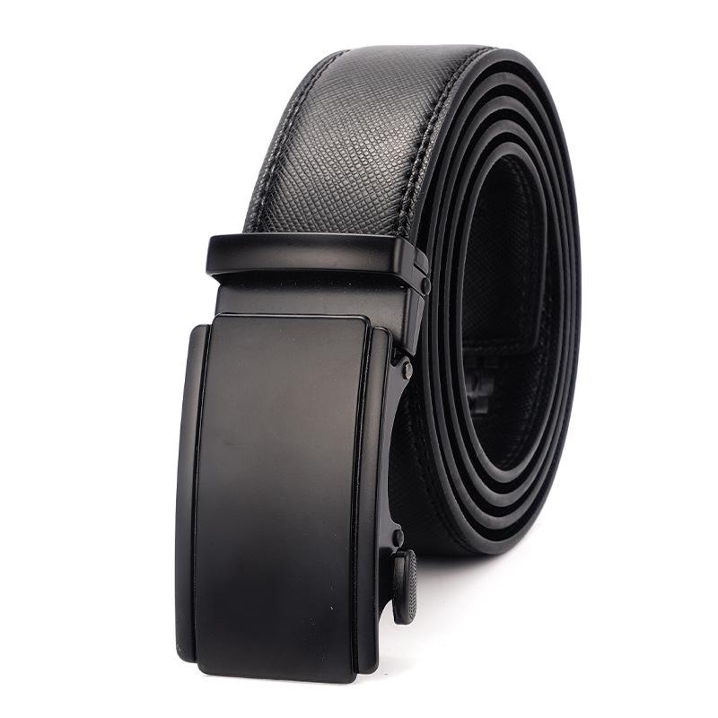 Leather Men'S Automatic Buckle Cowhide Belt Alloy Buckle Business Casual Belt Middle-Aged And Youth Belt New