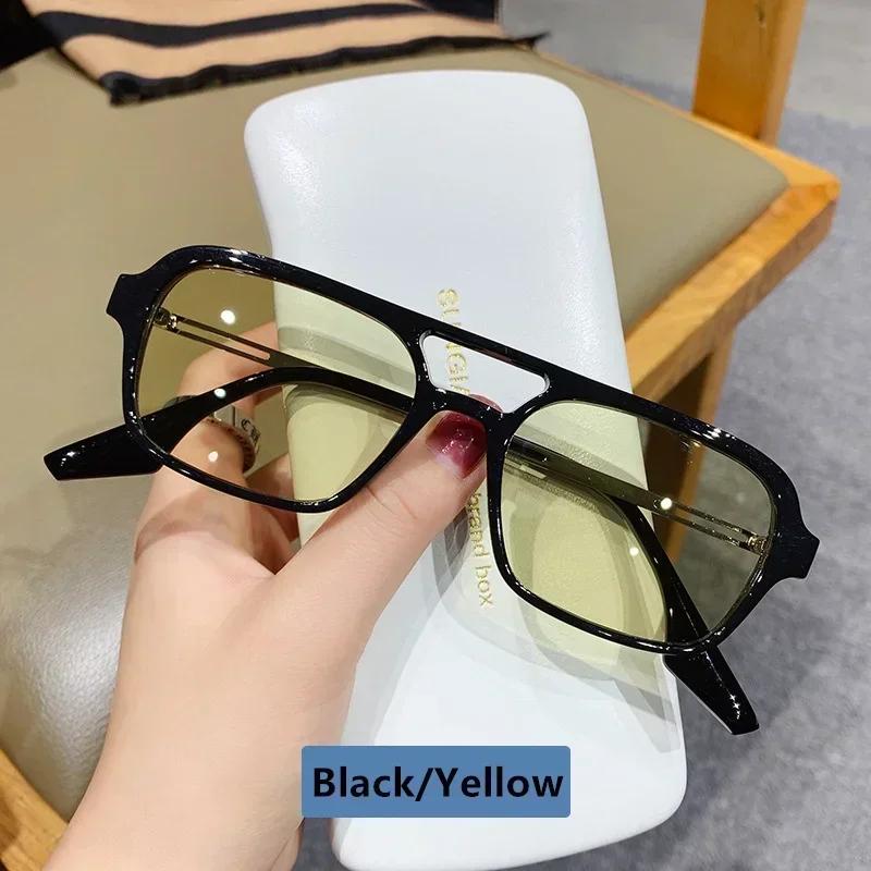 Fashion Vintage Square Sunglasses Woman Brand Retro Small Frame Sun Glasses Female Double Bridges Design  Feminino