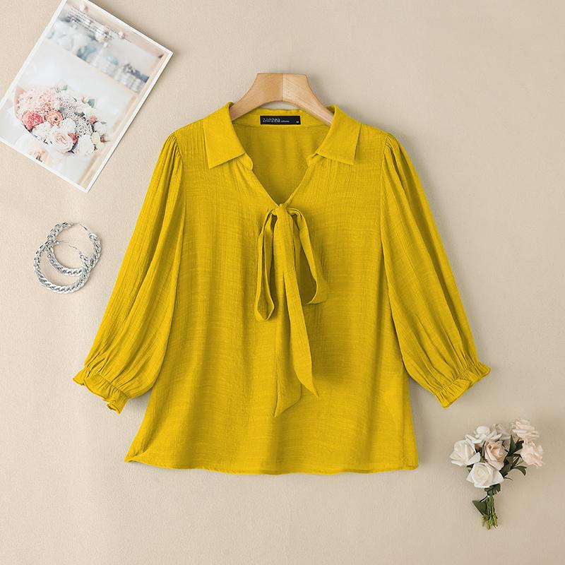 

ZANZEA Women Casual V-Neck Loose Summer Short Sleeve Blouse 5XL