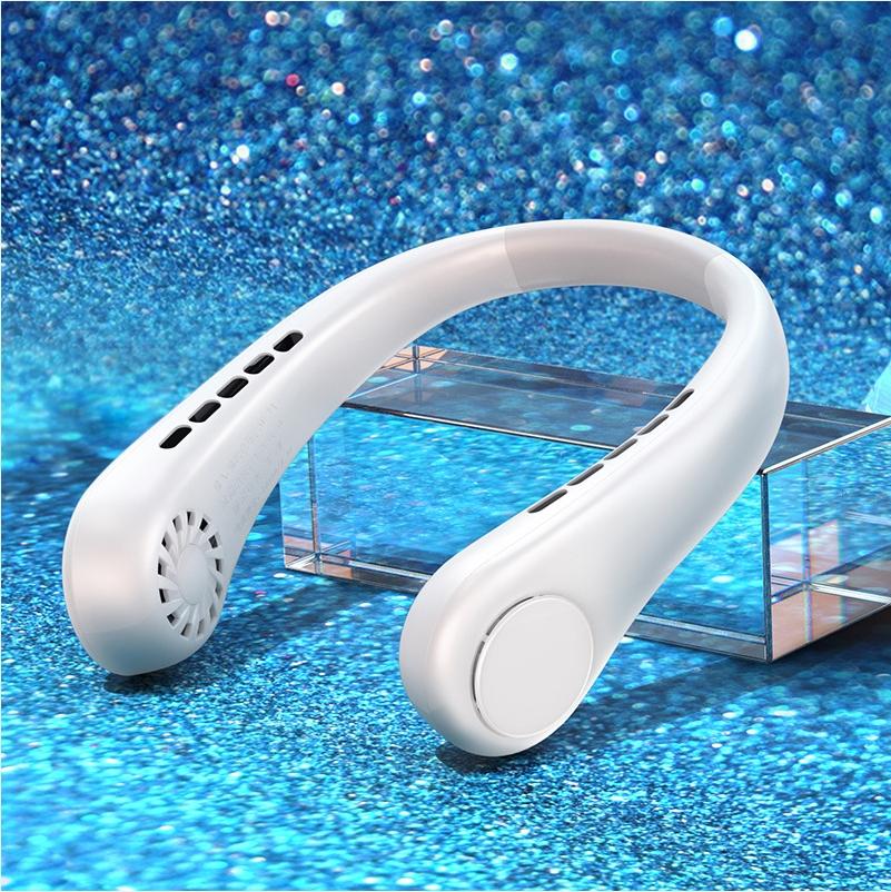Mini Neck Fan Portable Bladeless Hanging Neck Rechargeable Air Cooler Mini Summer Sports Fan
