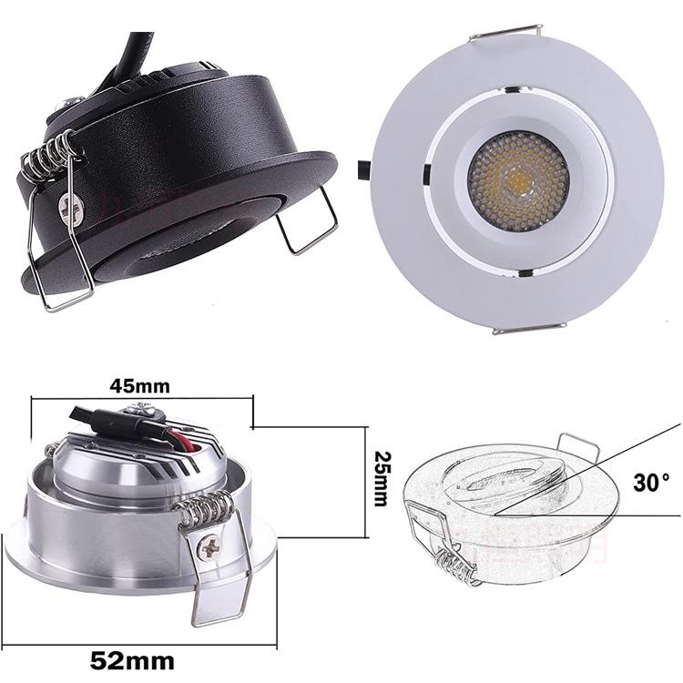 Mini LED Recessed Spotlight for Jewelry/Wine Display, 3cm-4cm Opening, Bullseye/Starry Sky Design