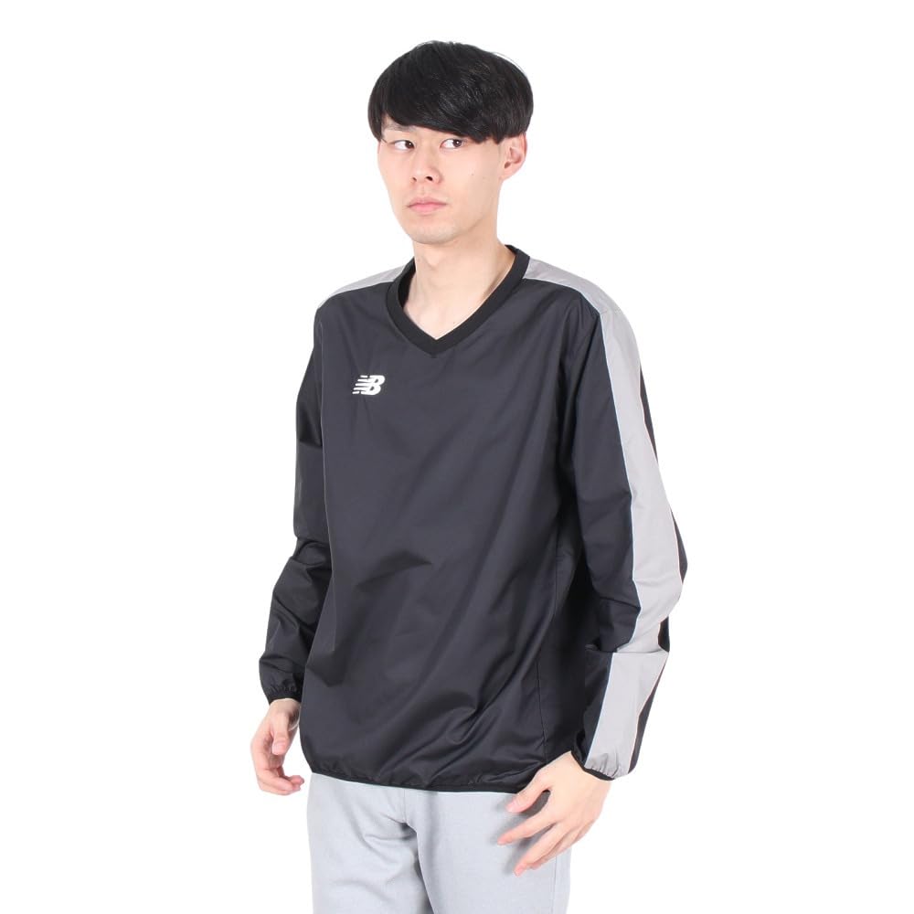 New Balance Men s Soccer Football Piste Coat Jacket (JMTF9405) Black Size L - Round Neck Style