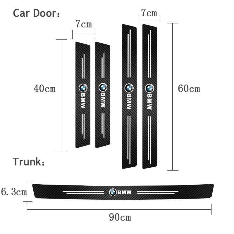BBKP7 Leather Car Door Decals Carbon Fiber Threshold Anti Scratch For BMW X1 X2 X3 X5 X4 X6 X7 iX3 F20 F10 F07 E70 E46 E90 E92 E60 E39