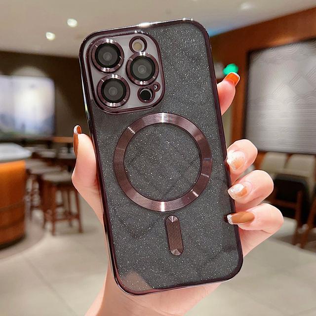 

Сияющий блестящий чехол для телефона с беспроводной зарядкой для Iphone 14 13 12 11 Pro Max 14pro 14plus 11 противоударный мягкий чехол-бампер For iPhone 14Plus