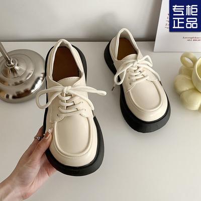 Black Big Head and Small Leather Shoes Women's Spring 2025 New Japanese Jk Loafers British Style Muffin Platform Shoes