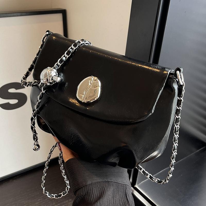 Damenmode Ketten Umhängetaschen Einfaches Hasp Design Vielseitige Schultertasche Korean Trendy Lady Commute Holiday Pack