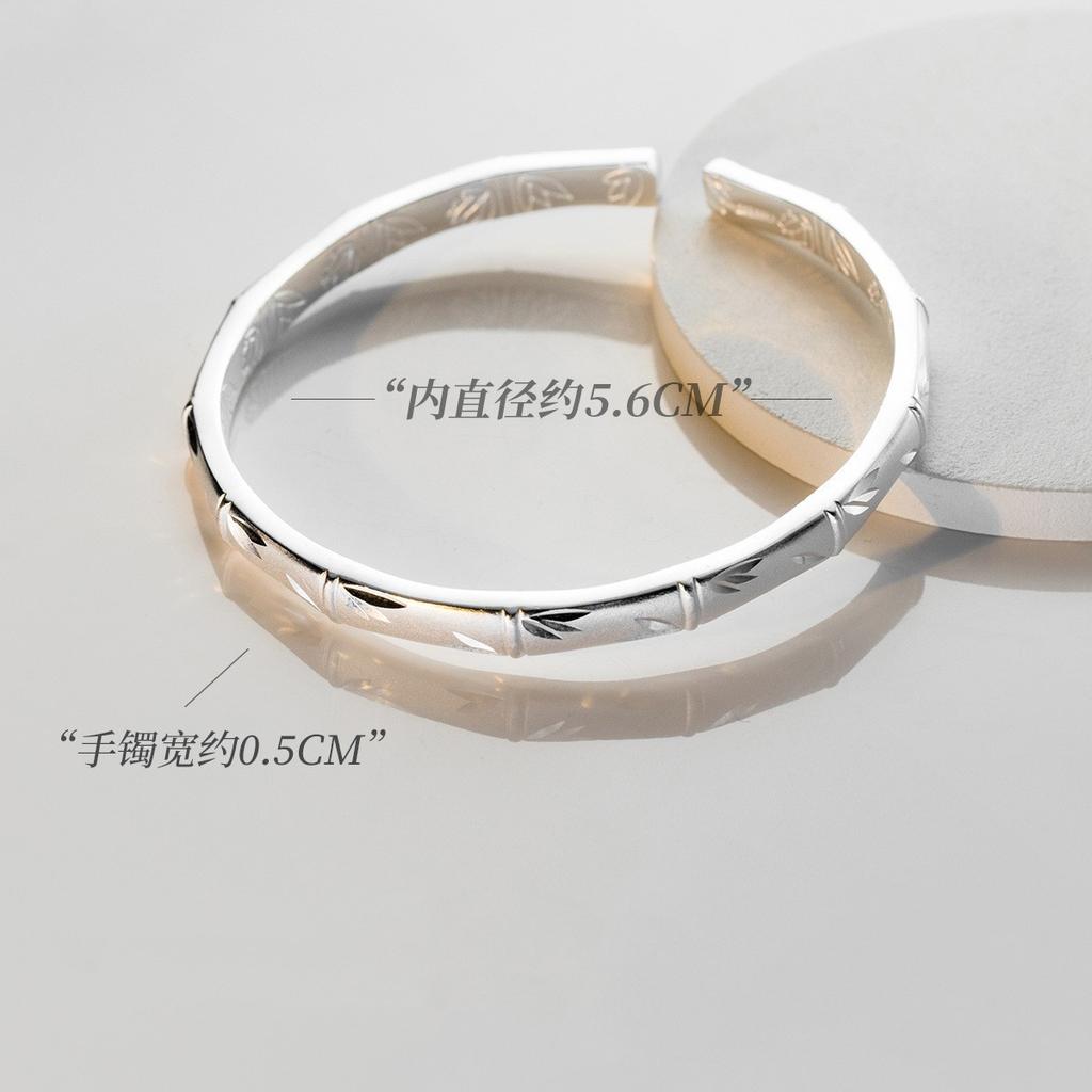 New Fashion Temperament Frosted Bamboo 925 Sterling Silver Fashion Simple Opening Bracelets  TYB608