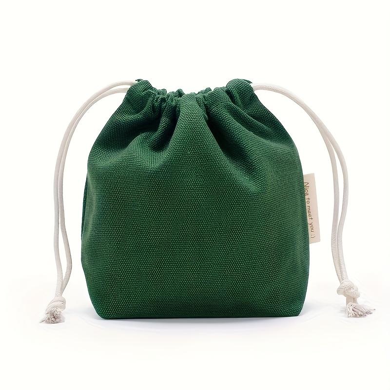 Colorful Blank Cloth Drawstring Canvas Gift Bag with Pockets Mini Cosmetic Coin Storage Canvas Bag