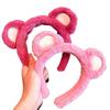Strawberry Bear Plush Headband Female Autumn And Winter Face Wash Pressure Hair Non-Slip Hairpin Year Cat Ear Headband