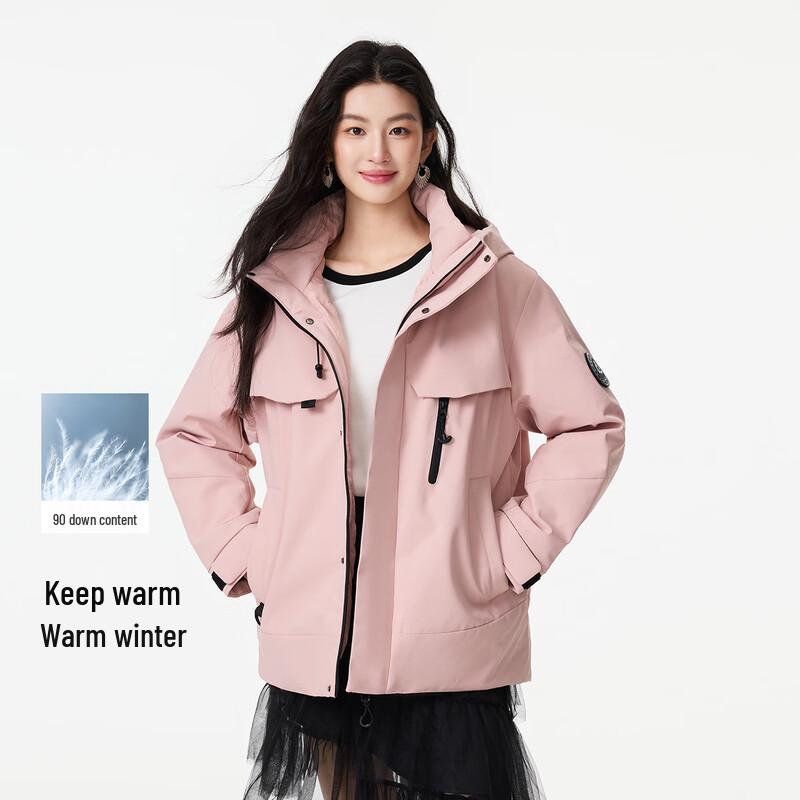 FivePlus Women's Loose Hooded Winter Down Parka Jacket