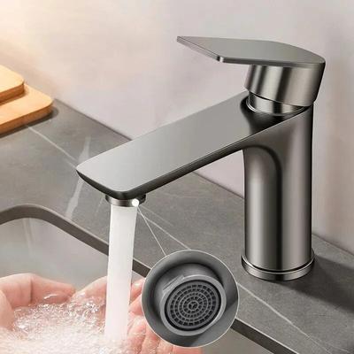 Bad Wasserhahn 304 Edelstahl Heiß Kalt Wasser Mischbatterie für Waschbecken Wasserhahn Waschbecken Wasserhahn Bad Mischbatterie